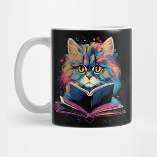 Persian Cat Reads Book Mug